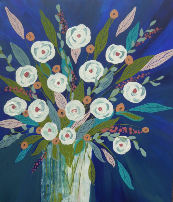 Funky Flowers, blue - Image 3